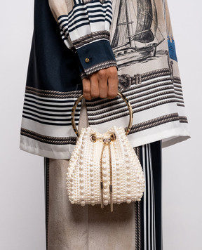 Jimmy Choo Bon Bon ivory pouch bag BONBONFSI