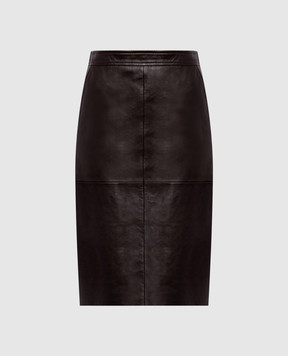 Max Mara Brown leather skirt TIMORE MSTTIMORE
