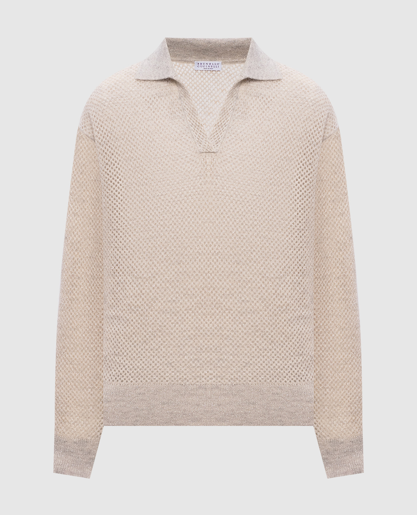 Gray wool sweater with lurex