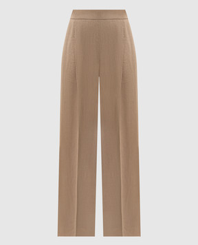 Agnona Brown linen pants T71008XU3049