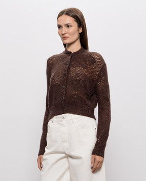 Brunello Cucinelli Brown cardigan with wool MFA790106