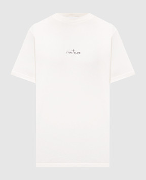 Stone Island Ivory T-shirt with logo print L2S152100001S0534