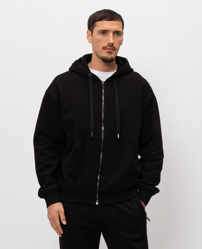 Dolce&Gabbana Black insulated sports jacket with logo appliqué G9AIYZHU7VX