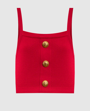 Balmain Red top with branded rivets GF1AA415KJ43