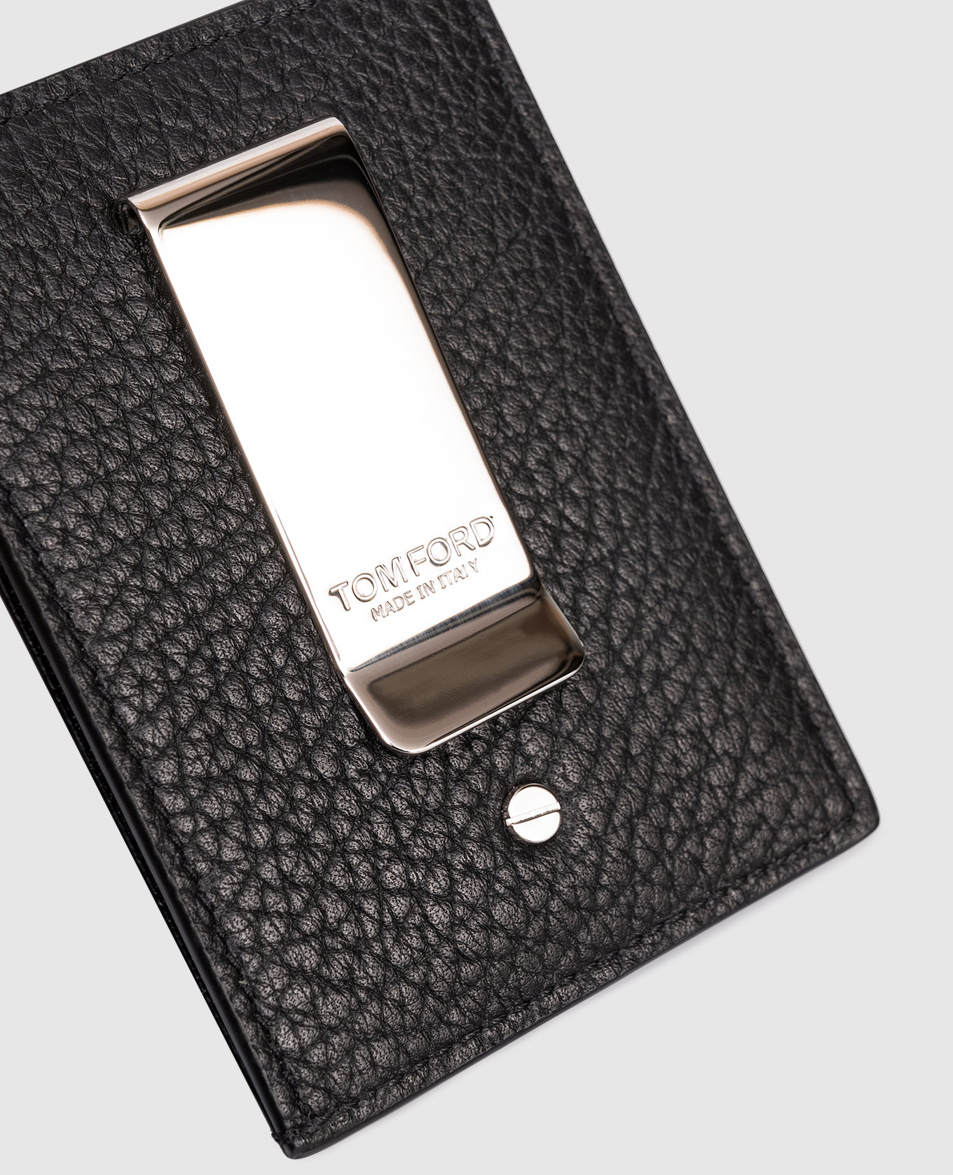 Black leather cardholder with logo Tom Ford 4