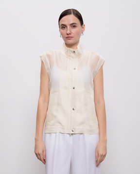 Peserico Beige silk vest E0315602880