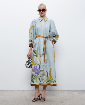 Alemais Blue linen shirt dress 6896D