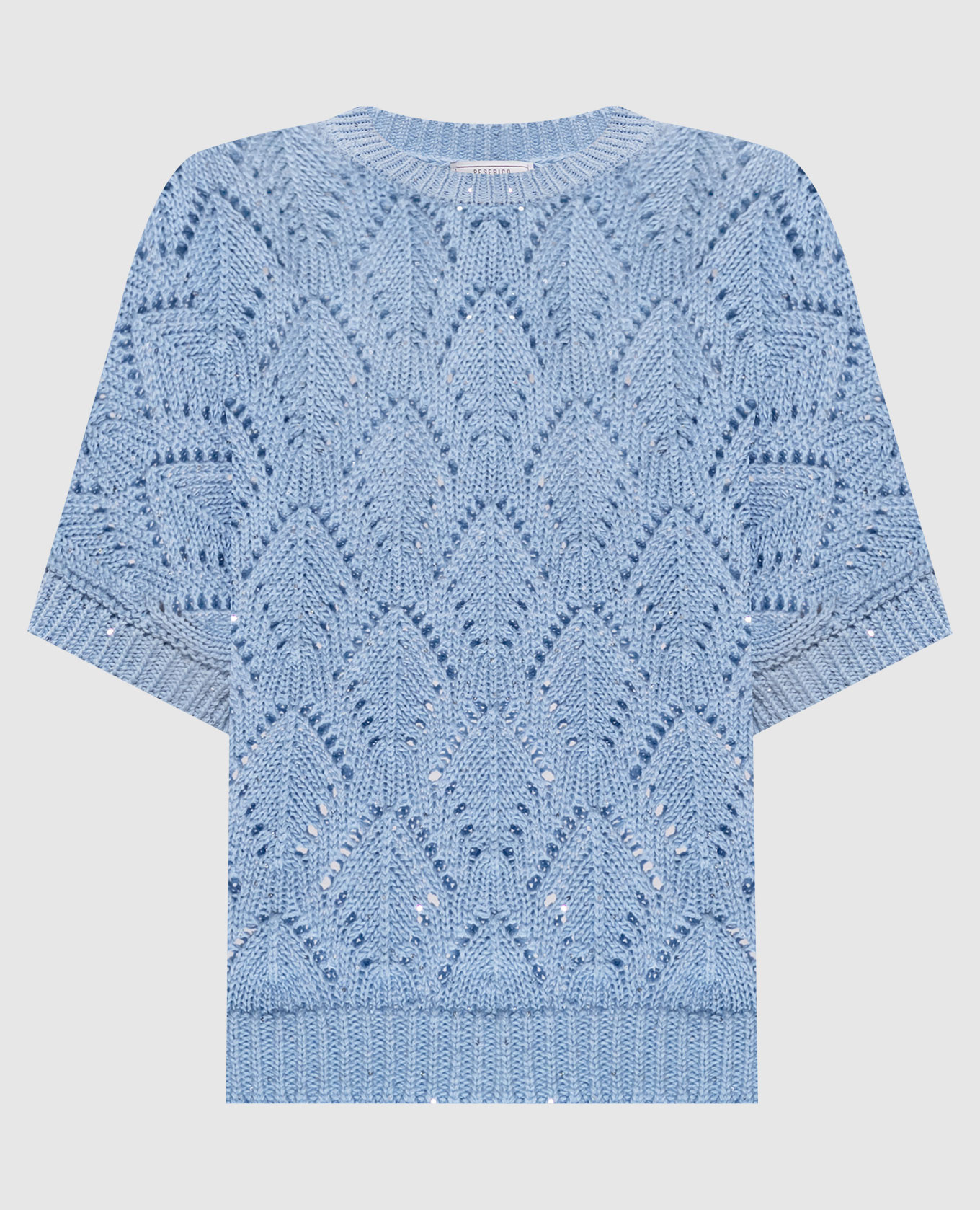 Blue top with openwork pattern