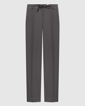 Canali Gray striped wool pants BF00045U91659