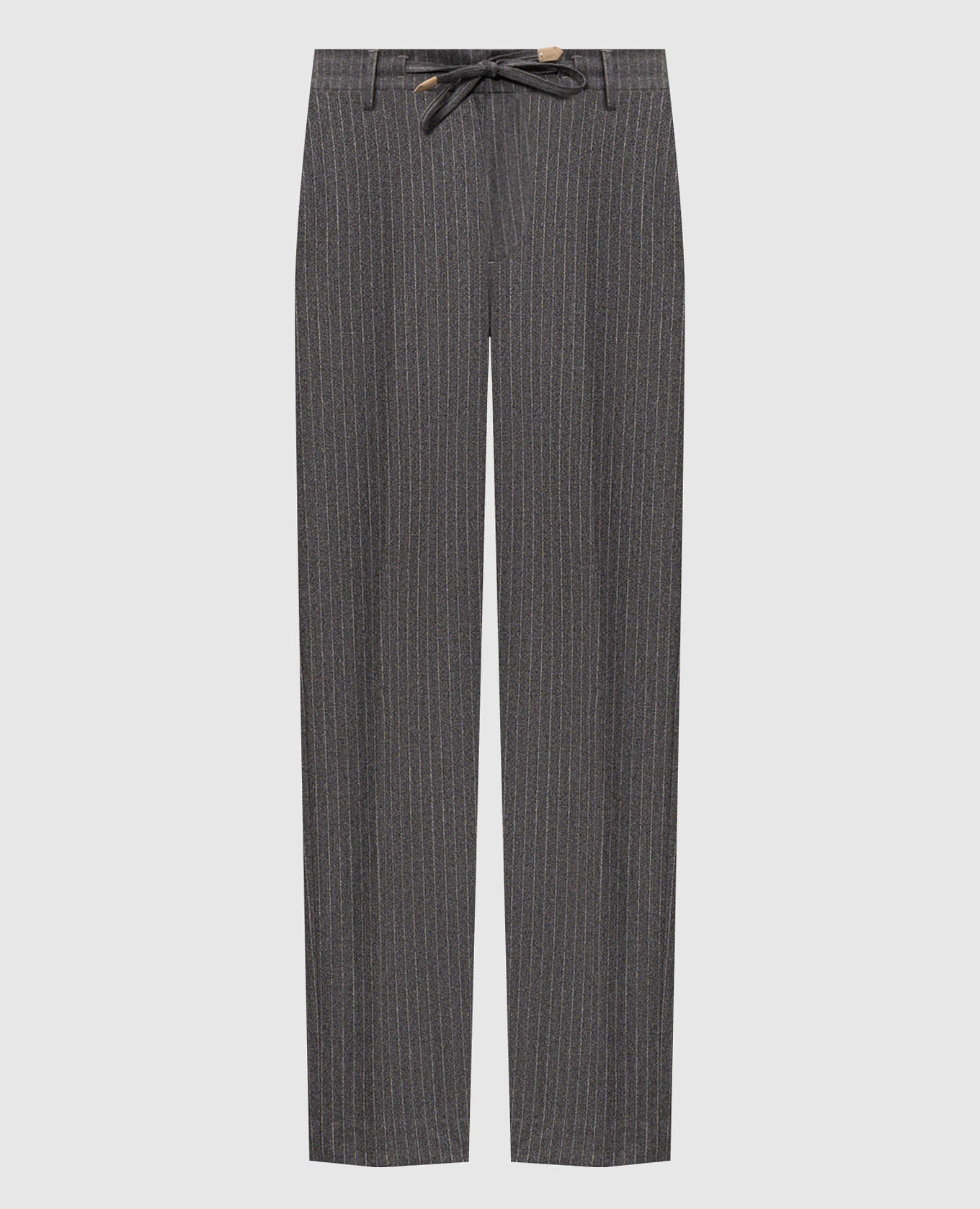 Gray striped wool pants Canali