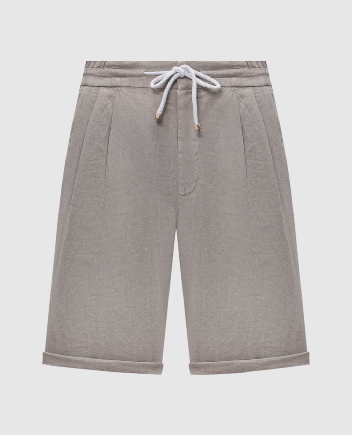 Khaki linen shorts