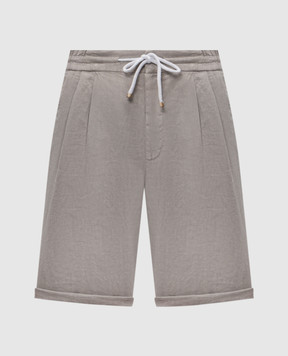 Brunello Cucinelli Khaki linen shorts M243DU0020
