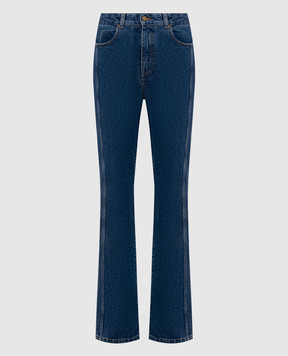 Balmain Blue flared jeans with logo patch HF1MI071DG08