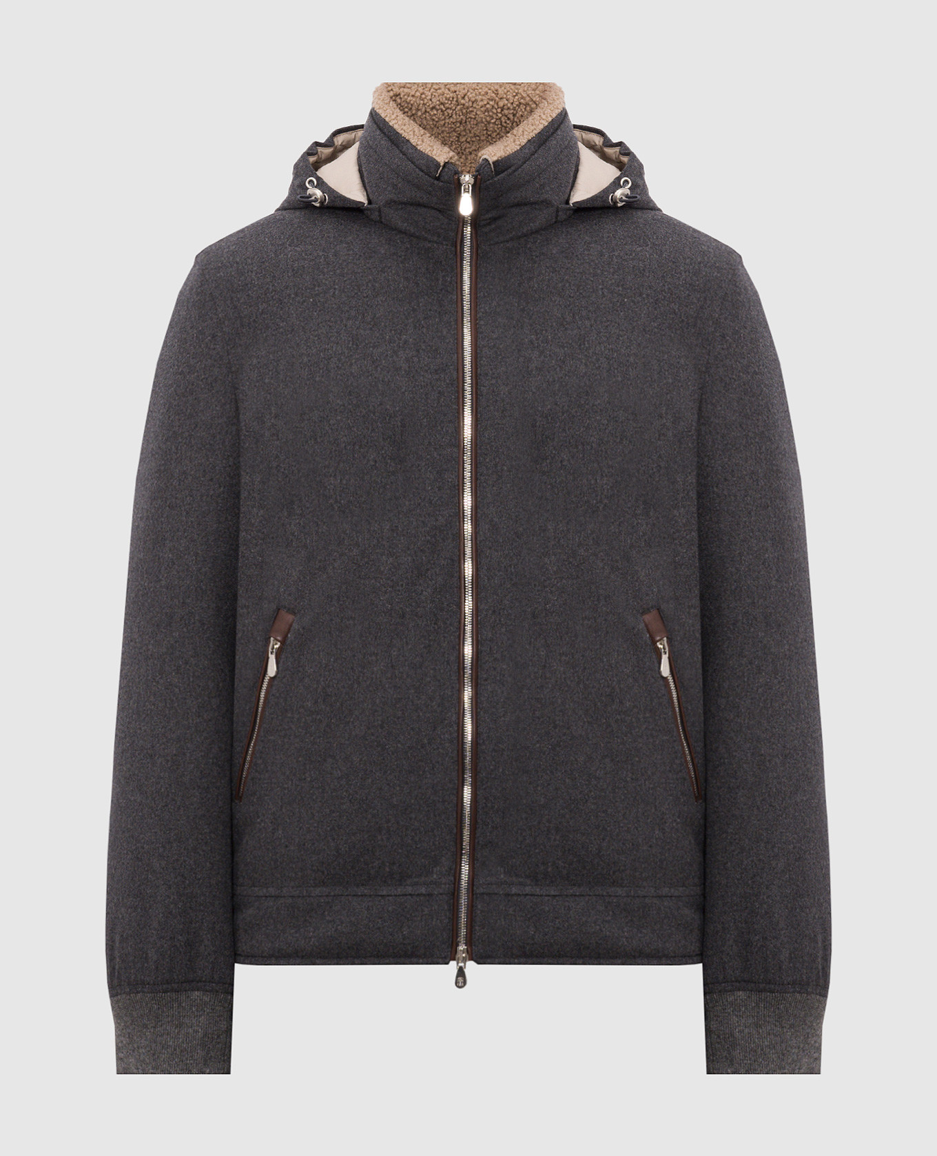 Grey wool down jacket