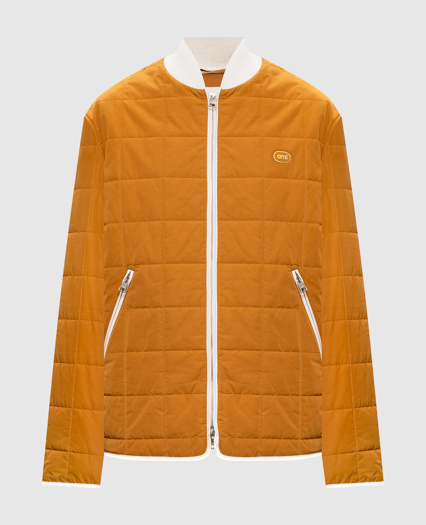 Brown bomber jacket with patch Ami Paris