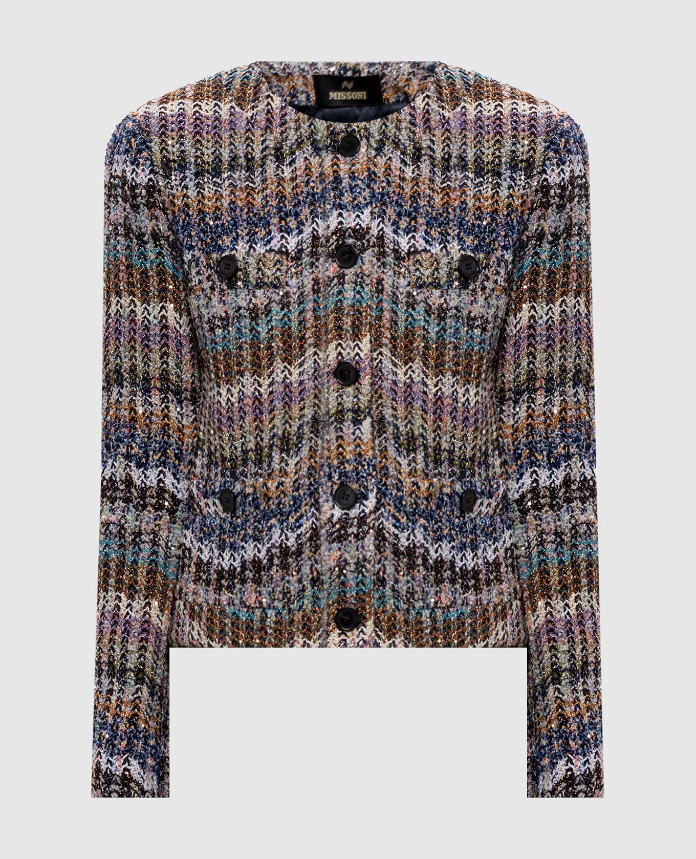 Tweed jacket with lurex wool