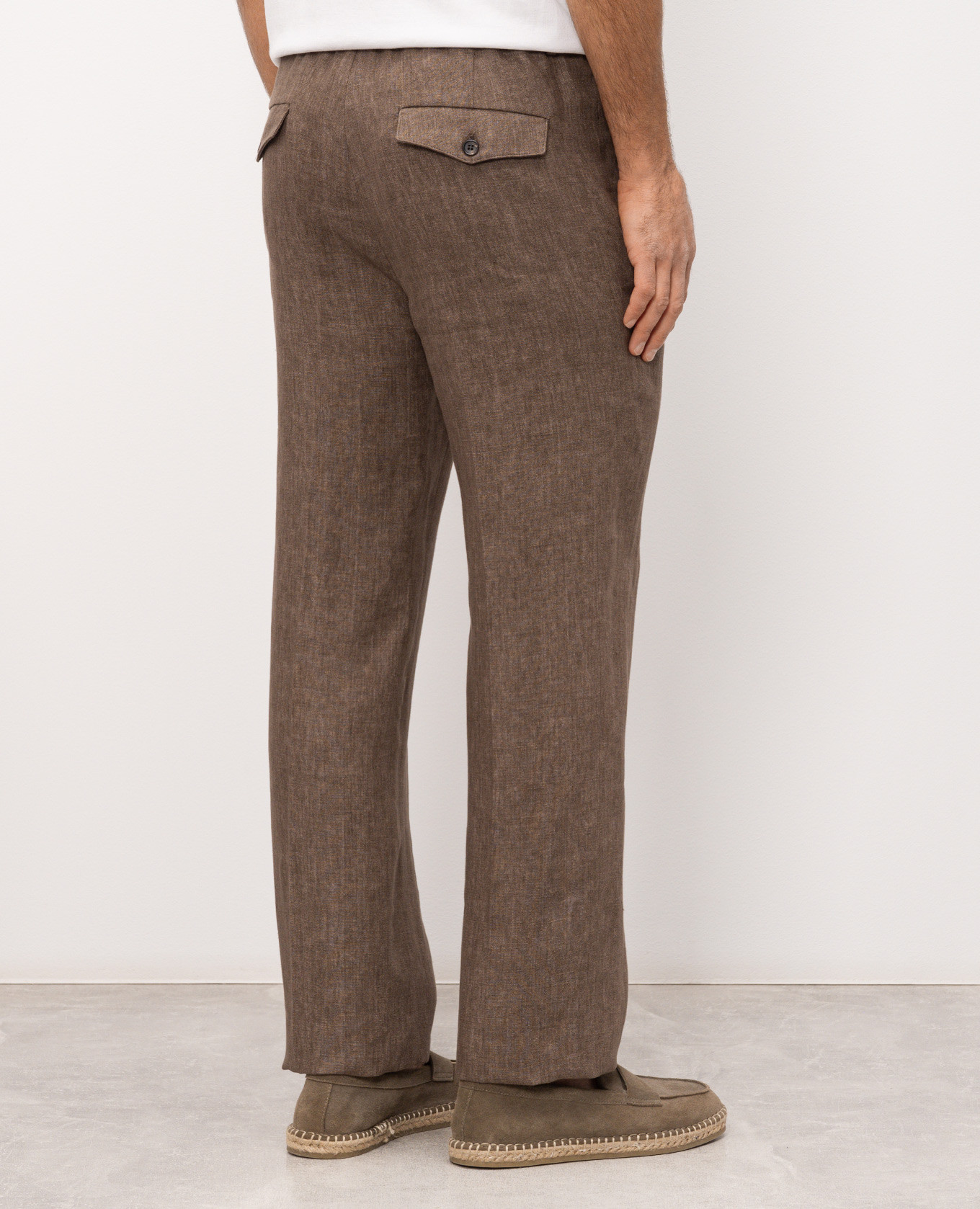 Brown linen pants Slowear 4
