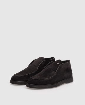 Stefano Ricci Black suede deserts with emblem UC62G4181SDP