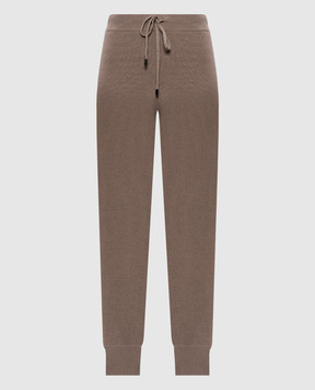 Peserico Brown wool, silk and cashmere joggers S94051F129018C