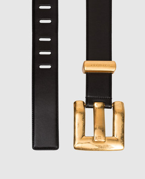 Balmain Anthem Black Leather Belt GN1WJ192LSLX