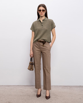 Brunello Cucinelli Brown pants with a monil chain M0F70P9169