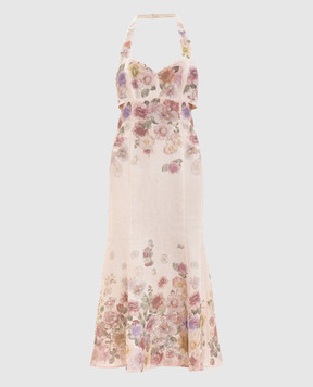 Twinset Beige dress with floral print 261TT2570