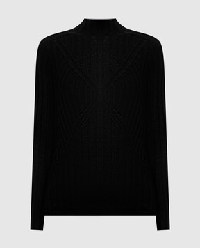 Jil Sander Black ribbed cashmere and silk turtleneck J02GP0270J13289