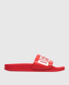 Diesel Children's red sliders with embossed logo BC1084KF0193640