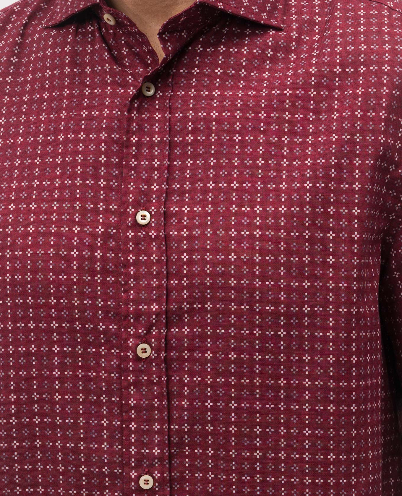 Burgundy patterned shirt Brunello Cucinelli 5