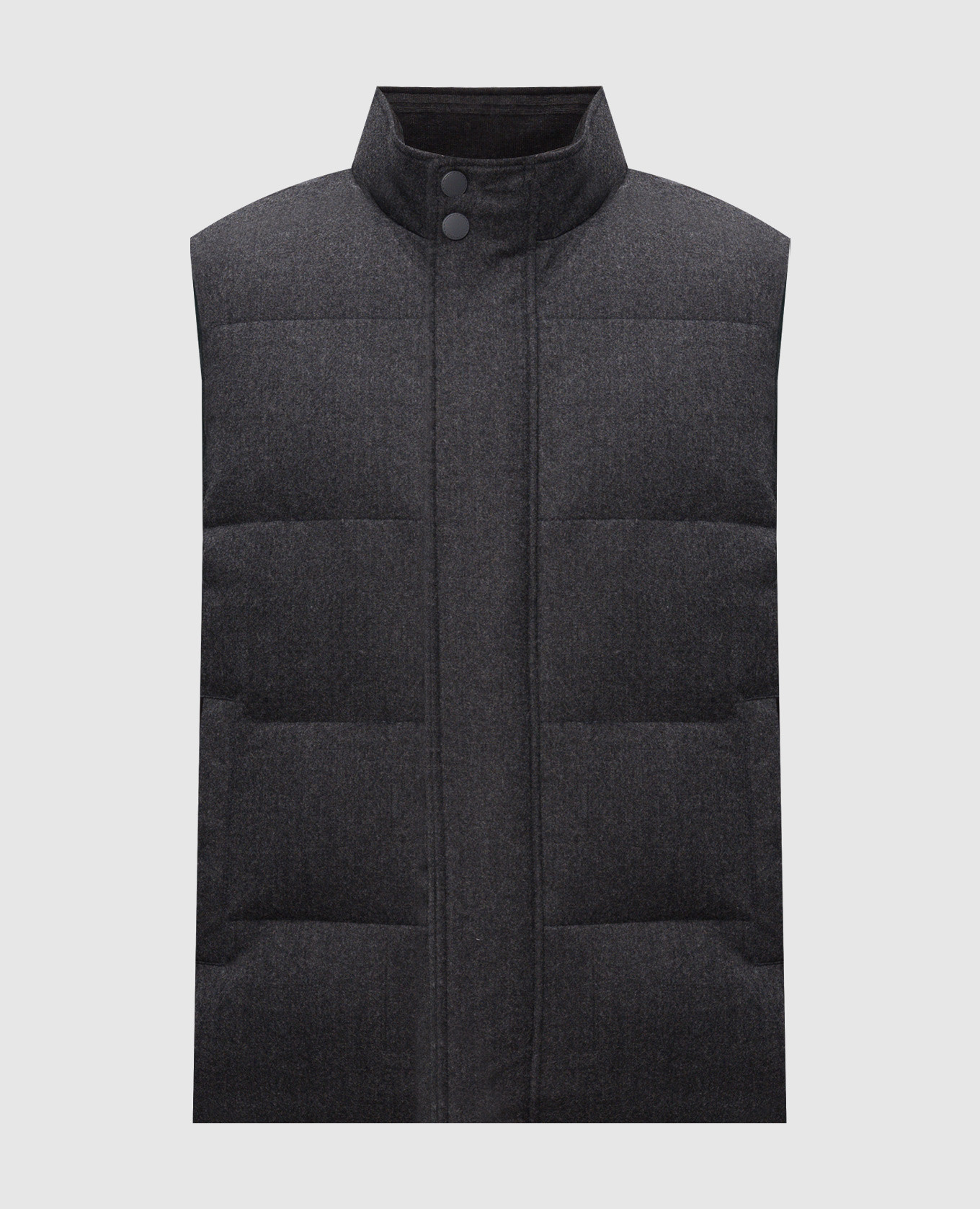 Grey wool down vest