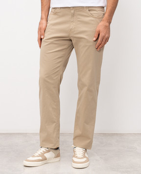 Trussardi Beige pants with logo patch P701H204863NMP380T68