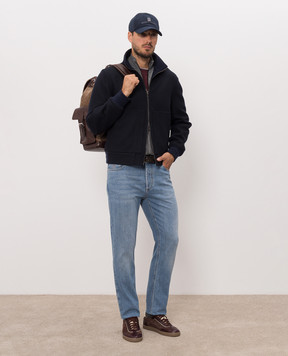 Brunello Cucinelli Blue jeans with embroidered emblem M283PD3210