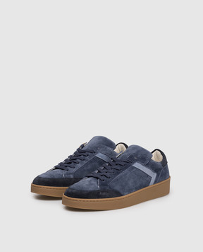 Canali Blue suede sneakers with logo RB01269491214