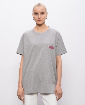The Attico Grey melange T-shirt with embroidered logo 260WCT00353JJJ025AA