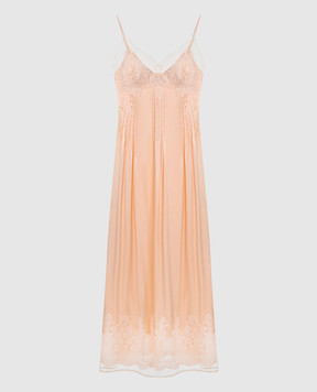 Ermanno Scervino Pink midi dress with lace D482Q392APXZV