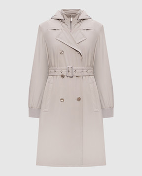MooRER Gray double-breasted raincoat CELESTIA CELESTIASTP
