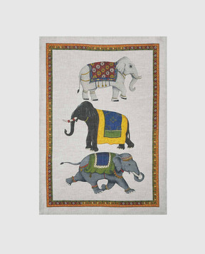 TESSITURA TOSCANA TELERIE Barnum Grey Linen Kitchen Towel NC170027080037