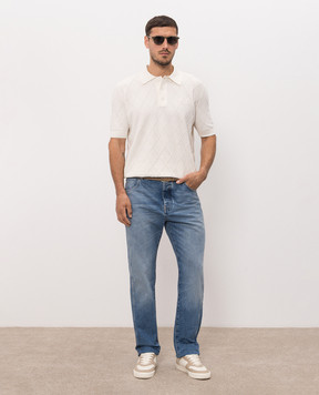 Balmain Blue jeans with a worn effect HH1MI115DG26