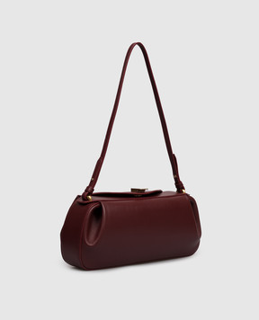 YUZEFI Burgundy leather baguette Oyster OYSTERCLUTCH