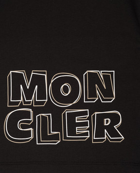 Moncler ENFANT Children's black T-shirt with logo print L19548C0000689AFV810