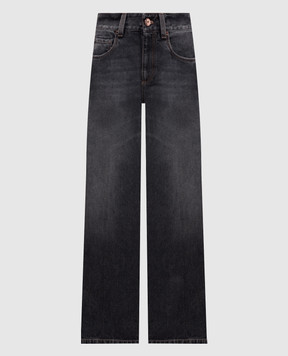Brunello Cucinelli Black flared jeans with a distressed effect MA095P4045