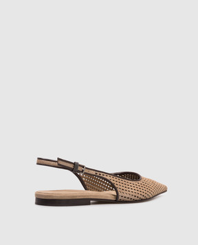 Brunello Cucinelli Brown suede slingbacks MZDVC3179