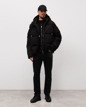 Iceberg Black down jacket with logo patch J1105189
