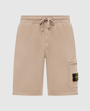 Stone Island Beige shorts with logo patch L1S156200011S0051