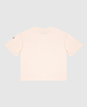 Moncler ENFANT Children's beige T-shirt with logo print L29548C0002783907