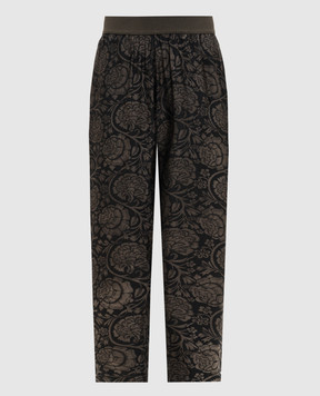 UMA WANG Palmer black floral print pants UP3006