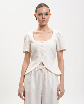 Faithfull Audrey white linen top FFC26WHT