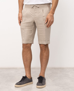 Enrico Mandelli Beige linen shorts GYMSHO6103