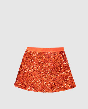 Dolce&Gabbana Children's orange sequin skirt L56I03FLSNB812