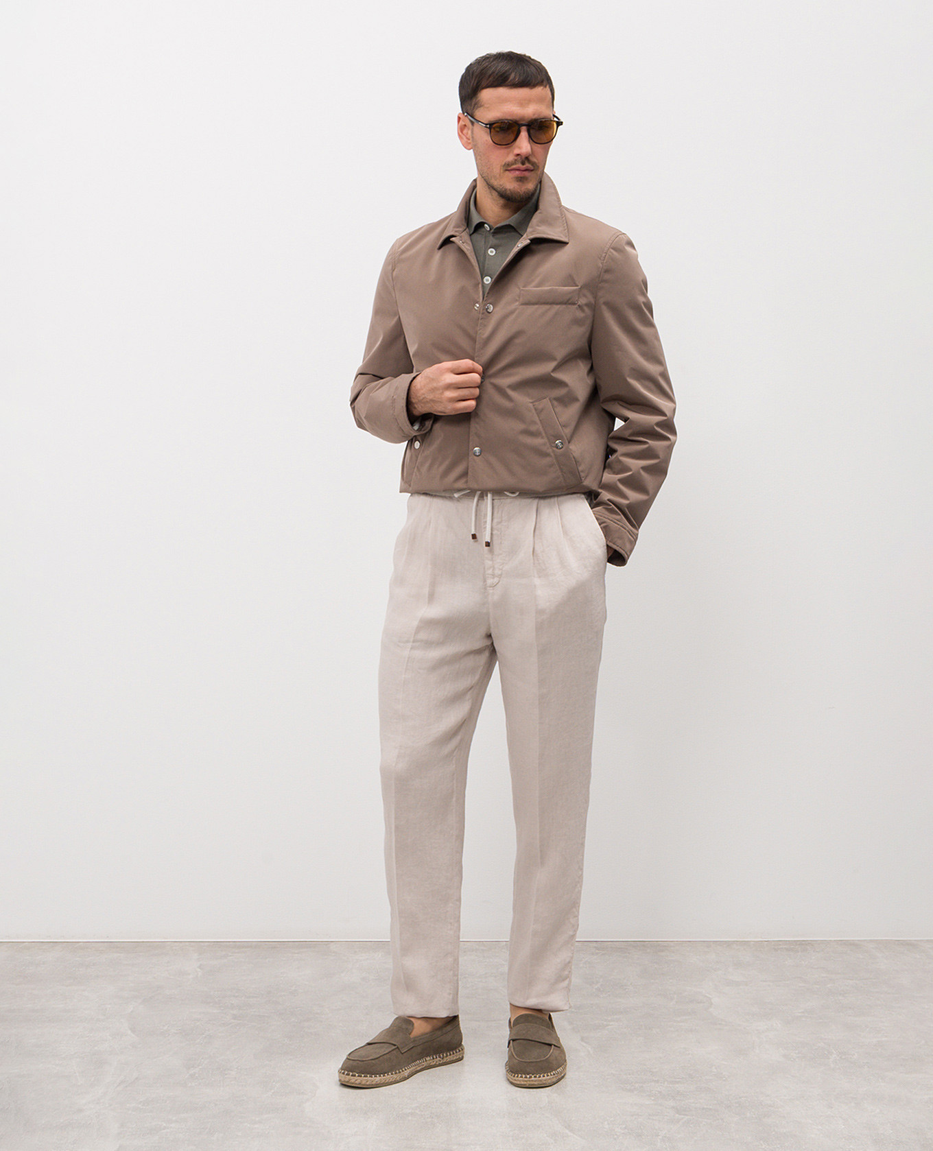 Khaki polo shirt Brunello Cucinelli 2